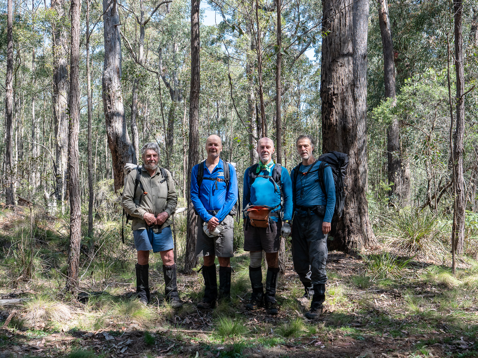 End of trip photo - Ian, Geoff, self and Edward (image G. Luscombe)